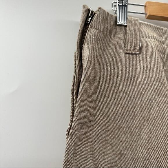 J. Crew Beige Tan Wool Blend Tan Side Zipper Button Pencil Skirt Size 12‎ - Picture 3 of 6
